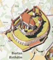 Die Kirchenburg wurde 1993 zum UNESCO-Weltkulturerbe erklrt. Sie erhebt sich auf einem steilen Hgel inmitten des Ortes. Der innere, lteste Mauerring der Burg wird auf Ende des 14. oder Anfang des 15. Jahrhunderts datiert. Als Sitz des evangelischen Bischofs von Siebenbrgen spielte der Sakralbau eine wichtige Rolle und wurde aufwendig ausgestattet. Die gotische Hallenkirche (die keinen Turm besitzt) wird von 3 Ringmauern sowie neun Trmen und Basteien umgeben.
Quelle Bild: Drei Tagestouren zu siebenbrgisch-schsischen Kirchenburgen...'